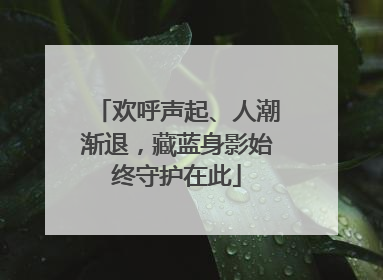 欢呼声起、人潮渐退，藏蓝身影始终守护在此